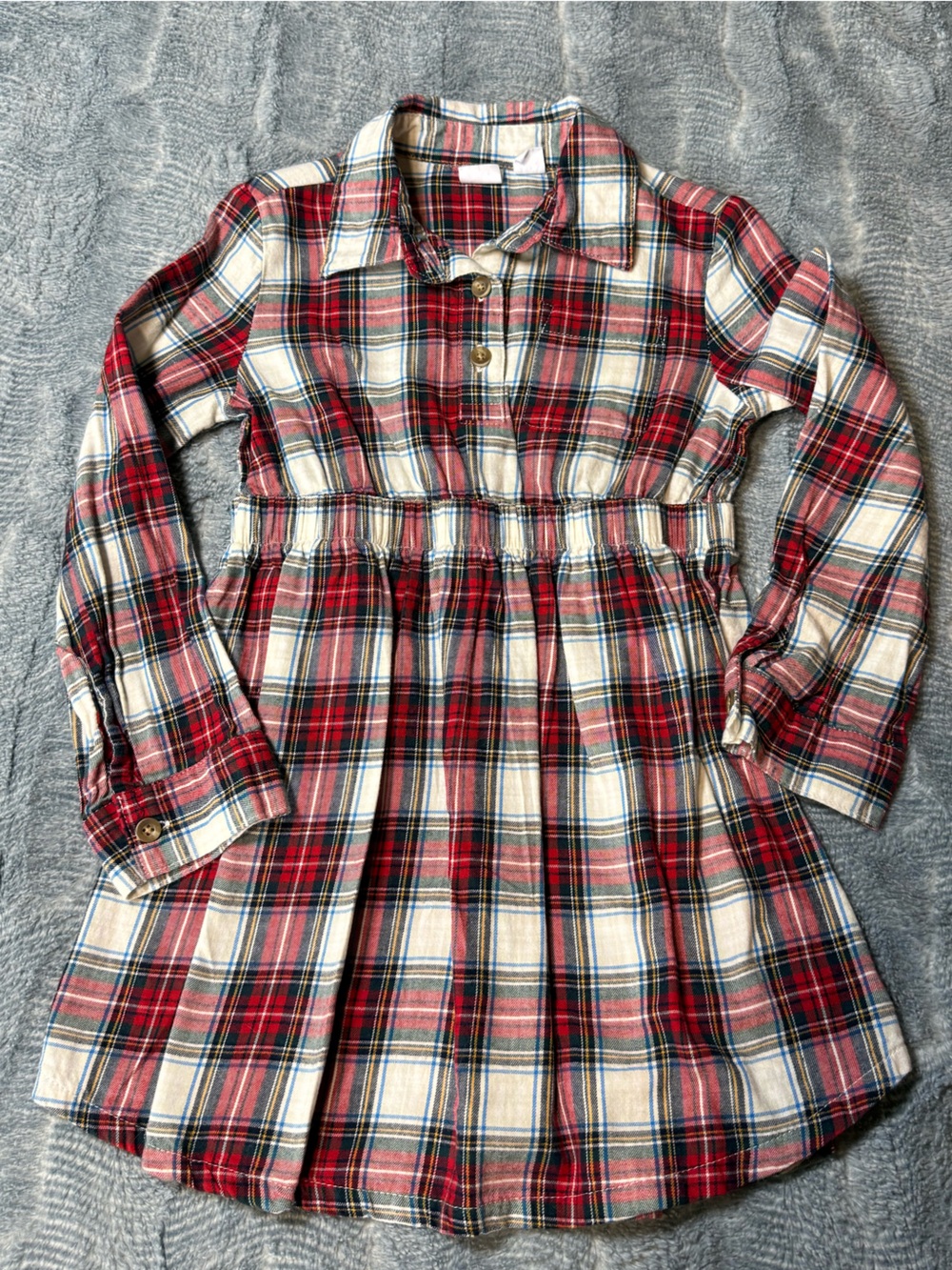 GAP Red and Cream Plaid Button-Down Shirt